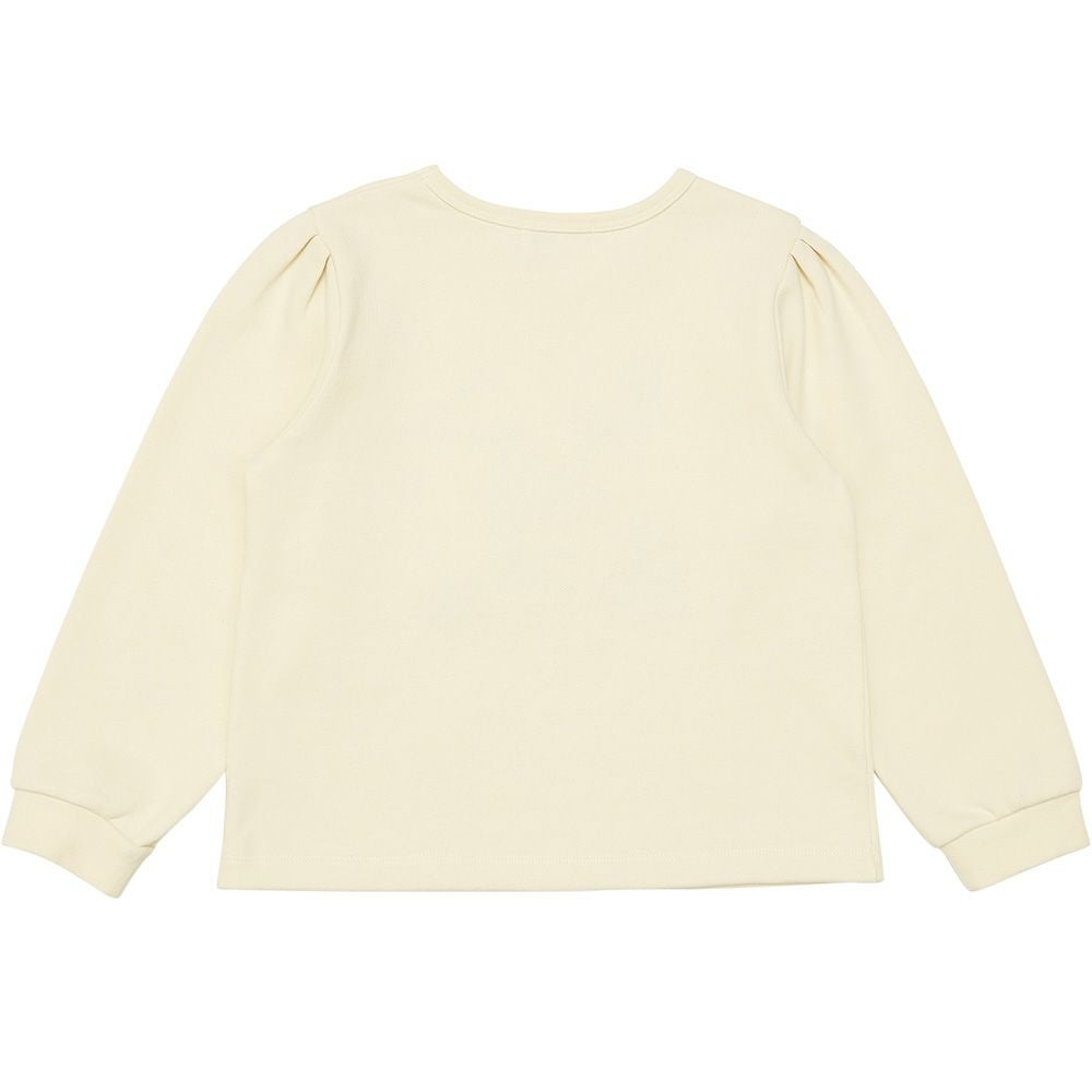 ベビー服 女の子 子ども服 キッズ 馬車 お城 ロゴ お花 刺繍 リボン 付き 裏毛 アイボリー(12) 背面