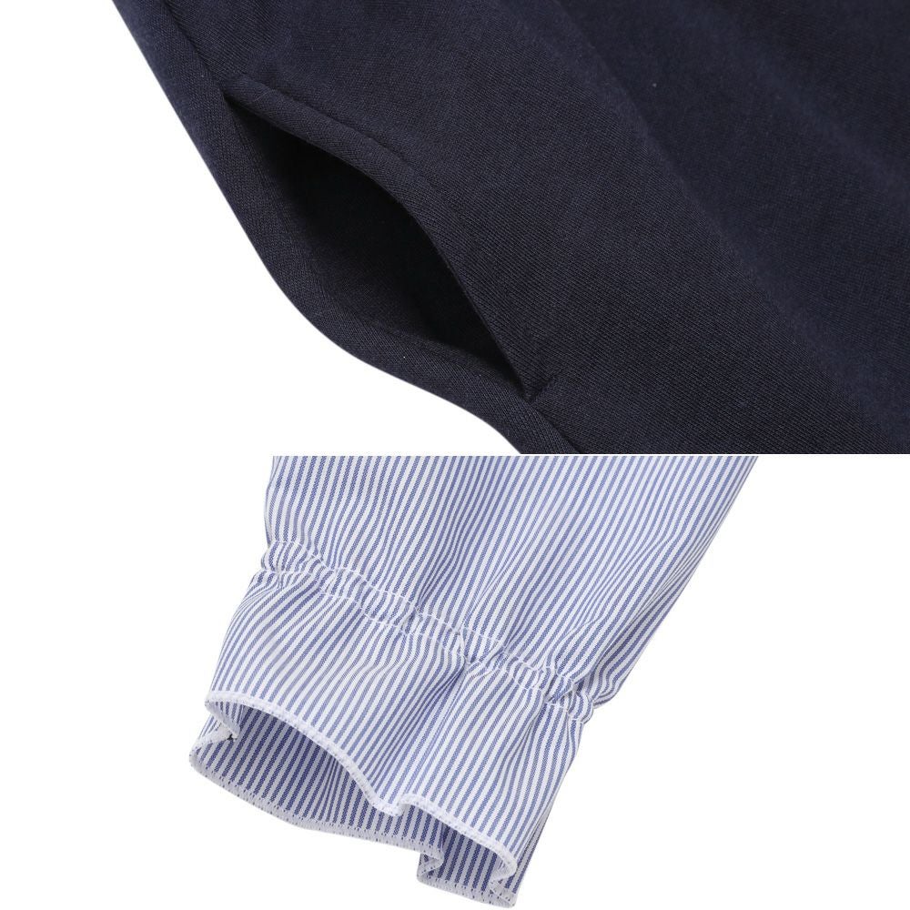 TIME SALE】ストライプ柄シャツ 重ね着風 リボンワンピース｜ベビー