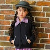 ベビー服 女の子 あったか裏起毛 音符刺繍フード取り外し ジップアップパーカー