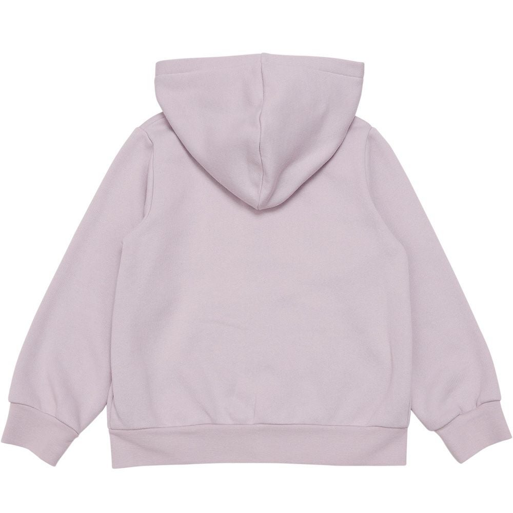 ベビー服 女の子 あったか裏起毛 音符刺繍フード取り外し ジップアップパーカー パープル(91) 背面