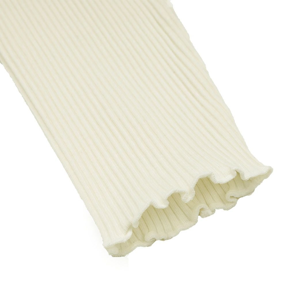 子供服 女の子 子ども服 こども キッズ ジュニア 音符刺繍 ボタン襟付き タートルネック リブ カットソー オフホワイト(11) デザインポイント2