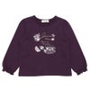 ベビー服 女の子 ティーカップ ロゴ刺繍 裏毛トレーナー パープル(91) 正面