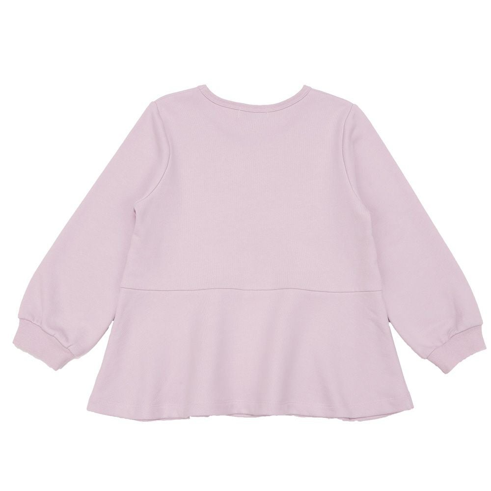 ベビー服 女の子 お花モチーフ付き Aライン 裏毛トレーナー パープル(91) 背面