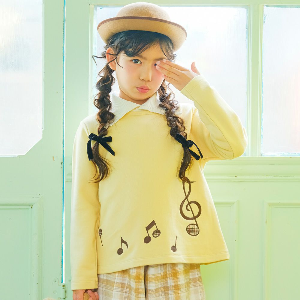 音符刺繍 バックリボンつき裏毛トレーナー｜ベビー・子供服 通販