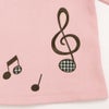 ベビー服 女の子 子ども服 キッズ 音符 刺繍 チェック 千鳥 バック リボン 付き Aライン ピンク(02) デザインポイント1