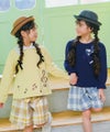 ベビー服 女の子 リボン刺繍 お花モチーフ付き 裏毛トレーナー ネイビー(06) モデル画像4