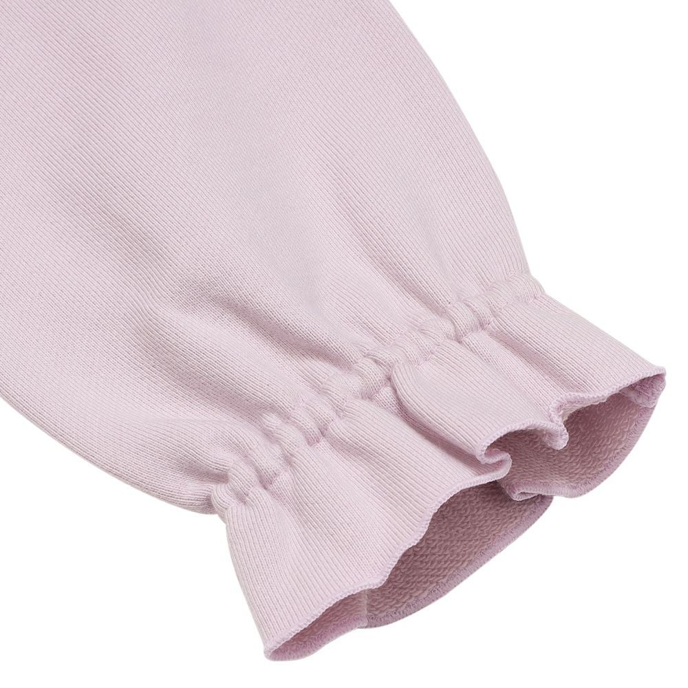 ベビー服 女の子 リボン刺繍 お花モチーフ付き 裏毛トレーナー パープル(91) デザインポイント2