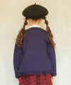 ベビー服 女の子 リボンつき チュールフリル 裏毛カーディガン ネイビー(06) モデル画像2