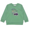 ベビー服 男の子 子ども服 こども キッズ 動物 車 刺繍 ワッペン サファリパーク 裏毛 グリーン(08) 正面
