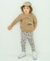 ベビー服 男の子 子ども服 こども キッズ 動物 車 刺繍 ワッペン サファリパーク 裏毛 ベージュ(51) モデル画像全身