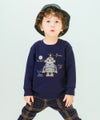 ベビー服 男の子 ロボットワッペン ロゴ刺繍 裏毛トレーナー ネイビー(06) モデル画像1