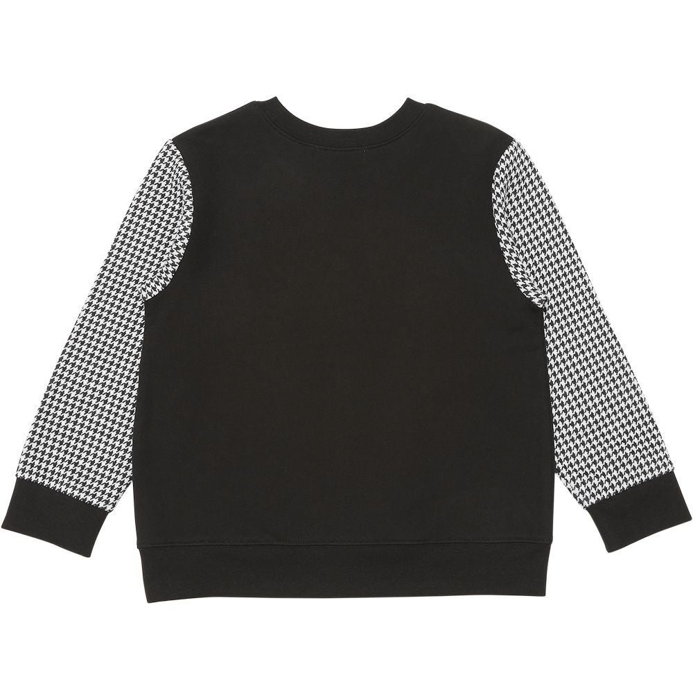 ベビー服 男の子 子ども服 こども服 キッズ 千鳥柄 ロゴ ワッペン 長そで 裏毛 ホワイト×ブラック(10) 背面