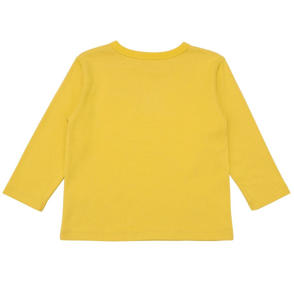 ベビー服 男の子 電車刺繍 動物園プリント Tシャツ イエロー(04) 背面