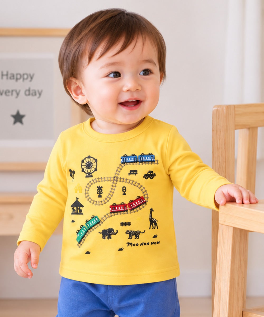 ベビー服 男の子 電車刺繍 動物園プリント Tシャツ
