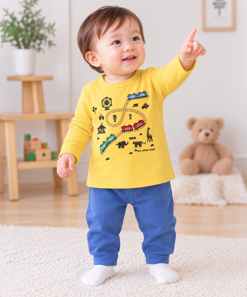 ベビー服 男の子 電車刺繍 動物園プリント Tシャツ
