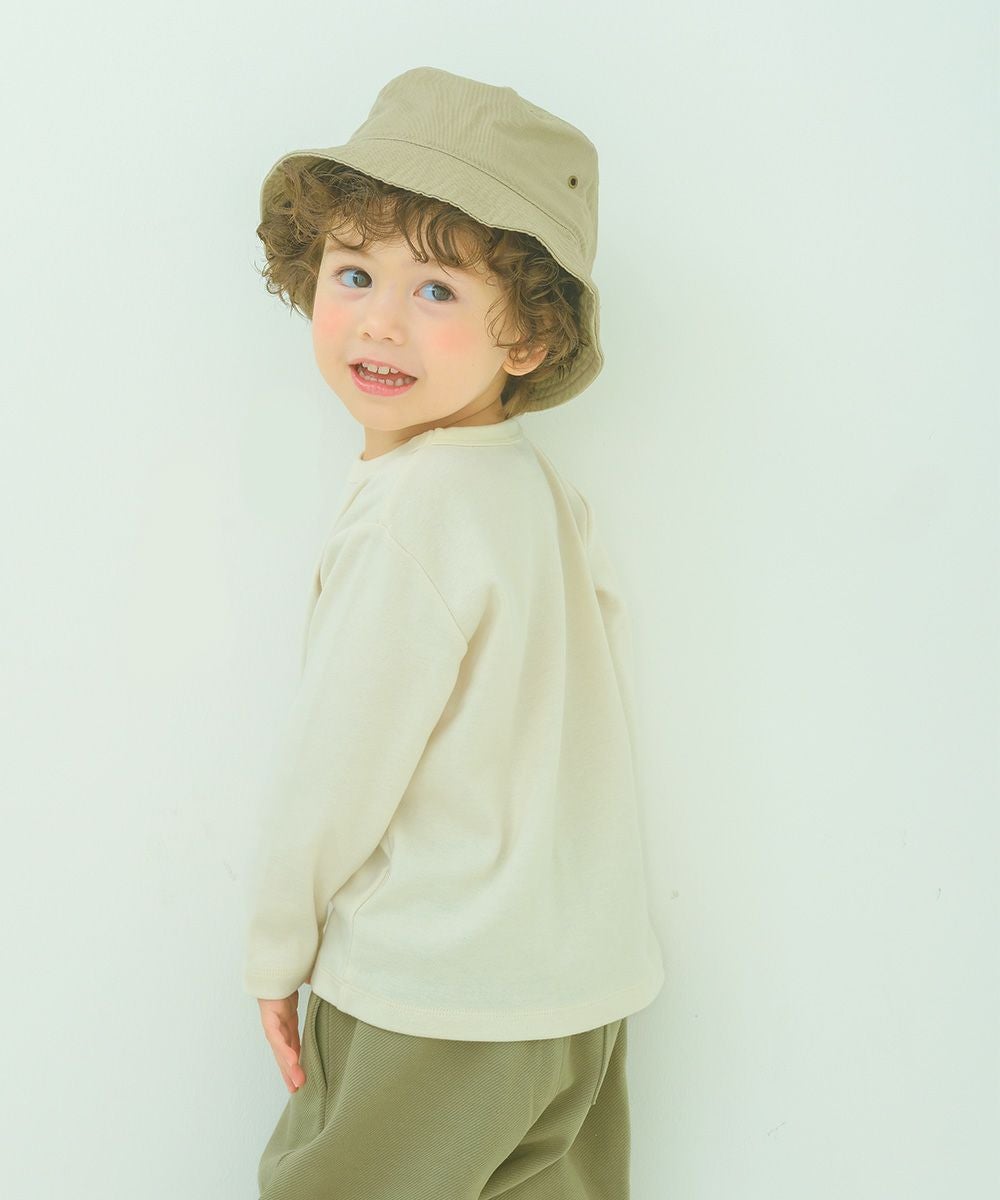 ベビー服 男の子 電車刺繍 動物園プリント Tシャツ オフホワイト(11) モデル画像全身