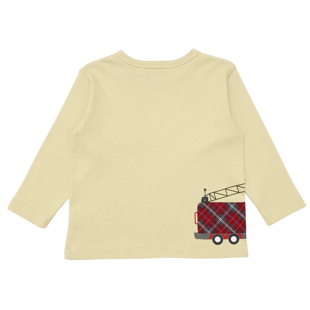 ベビー服 男の子 はたらく車ワッペンつき Tシャツ ベージュ(51) 背面