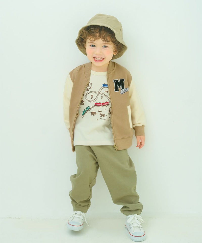 ロゴ刺繍ワッペン&ポケット付きあったか裏起毛ジャケット