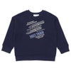 ベビー服 男の子 電車 ロゴ刺? 裏毛トレーナー ネイビー(06) 正面