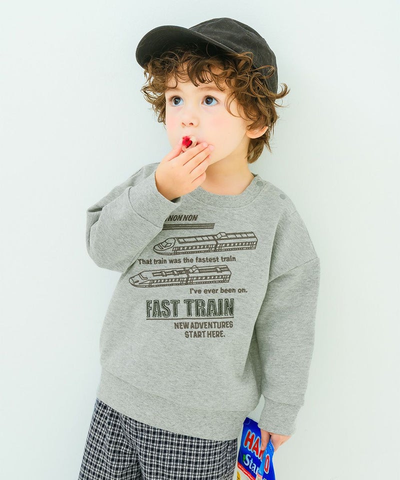 【男の子】プレゼントにおすすめのベビー服/ワントーン電車刺繍トレーナー