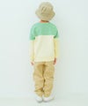子供服 男の子 子ども服 こども服 キッズ ジュニア バイカラー 切り替え ポケットつき 裏毛 グリーン(08) モデル画像全身