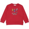 ベビー服 男の子 レーシングカー刺繍 裏毛トレーナー レッド(03) 正面