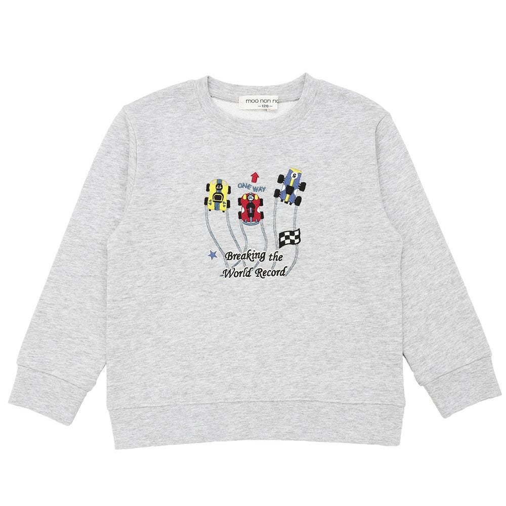 ベビー服 男の子 レーシングカー刺繍 裏毛トレーナー 杢ｸﾞﾚｰ(92) 正面