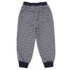 ベビー服 男の子 子ども服 こども キッズ ジャガードニット ストレッチ チェック柄 フルレングス ジョガーパンツ ネイビー(06) 背面