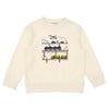 ベビー服 男の子 電車 飛行機 乗り物ワッペン 車刺繍 裏毛トレーナー アイボリー(12) 正面