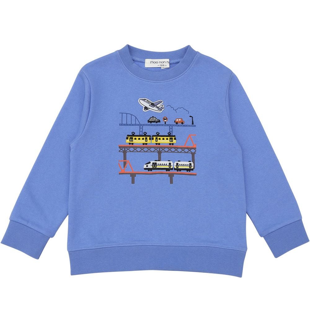 電車 飛行機 乗り物ワッペン 車刺繍 裏毛トレーナー｜ベビー・子供服