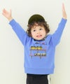 ベビー服 男の子 子ども服 こども キッズ 電車 飛行機 ワッペン 車刺繍 乗り物 裏毛 ブルー(61) モデル画像2