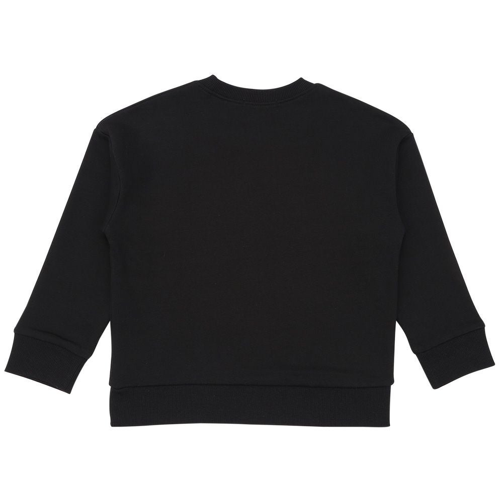 子供服 男の子 バイク ロゴ 乗り物刺繍 ドロップ袖 裏毛トレーナー ブラック(00) 背面
