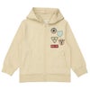 子供服 男の子 ツイルニット ロゴワッペン フード取り外し可能 ジップアップジャケット ベージュ(51) 正面