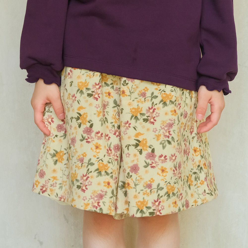 花柄 コーデュロイ 裏地付き キュロットパンツ｜ベビー・子供服 通販