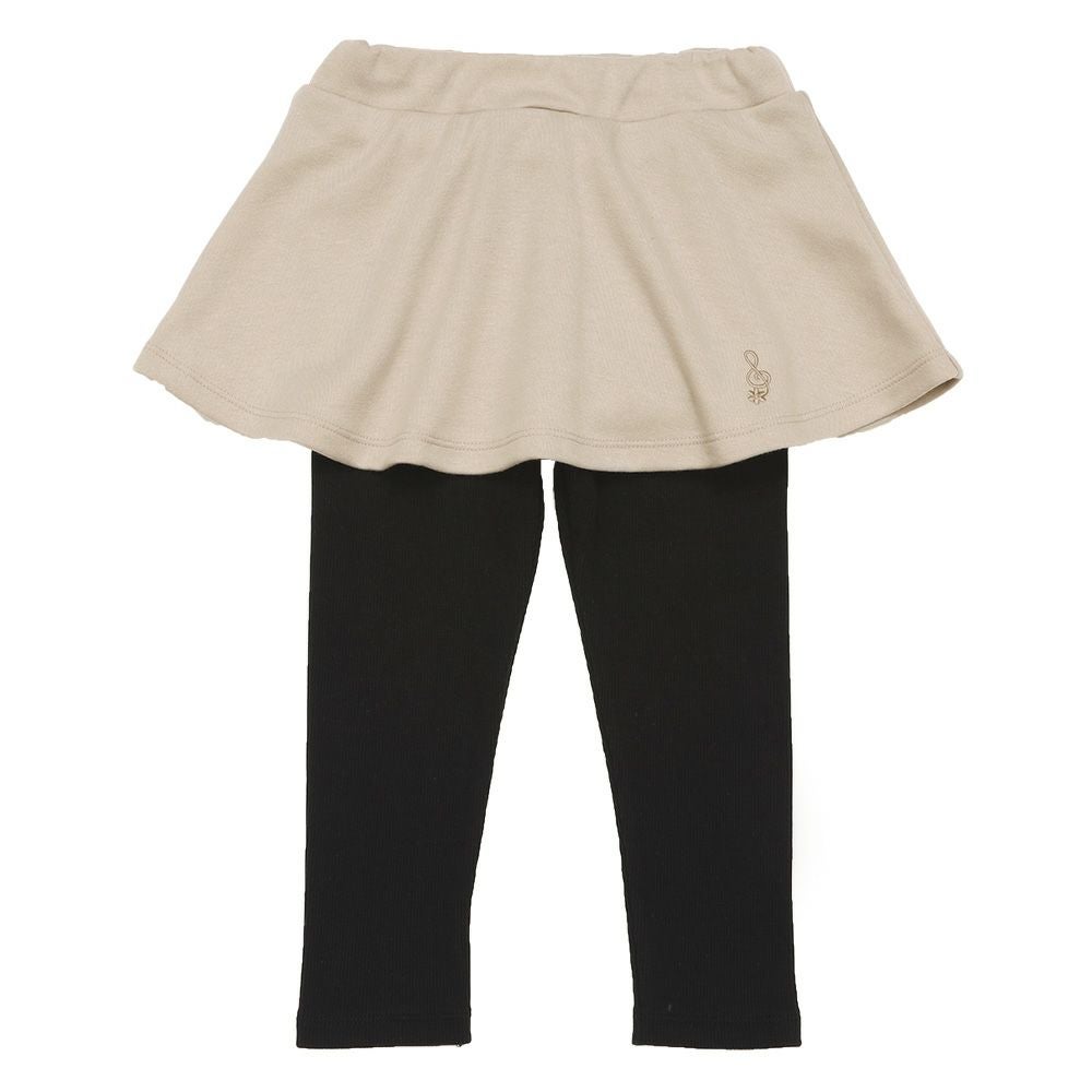 ベビー服 女の子 音符刺繍 10分丈スカッツ ベージュ(51) 正面