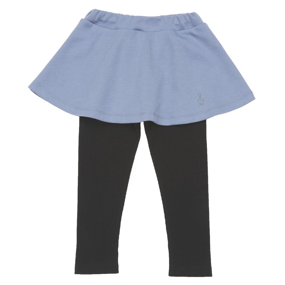 ベビー服 女の子 音符刺繍 10分丈スカッツ ブルー(61) 正面