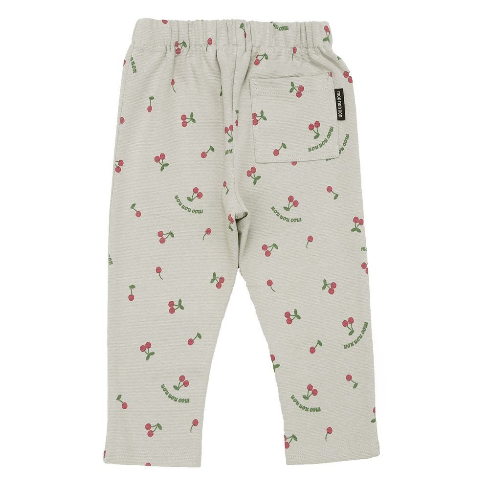 ベビー服 女の子 オリジナルチェリー柄　10分丈レギンスパンツ グレー(09) 背面