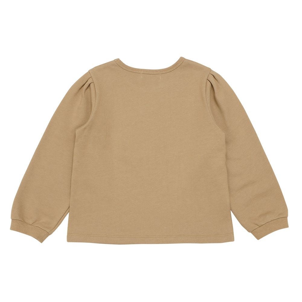 ベビー服 女の子 うさぎモチーフつきケーキ刺繍 裏毛トレーナー ベージュ(51) 背面