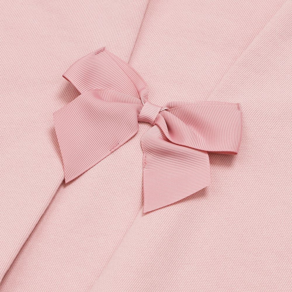 ベビー服 女の子 子ども服 キッズ ドレス ロゴ バレリーナ 刺繍 音符 リボン Aライン 裏毛 ピンク(02) デザインポイント2