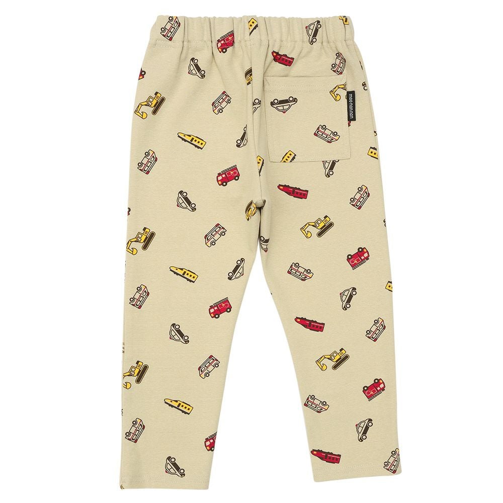 ベビー服 男の子 はたらく車 電車 乗り物プリント レギンスパンツ ベージュ(51) 背面