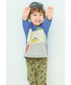 ベビー服 男の子 オリジナル恐竜プリント レギンスパンツ カーキ(82) モデル画像1