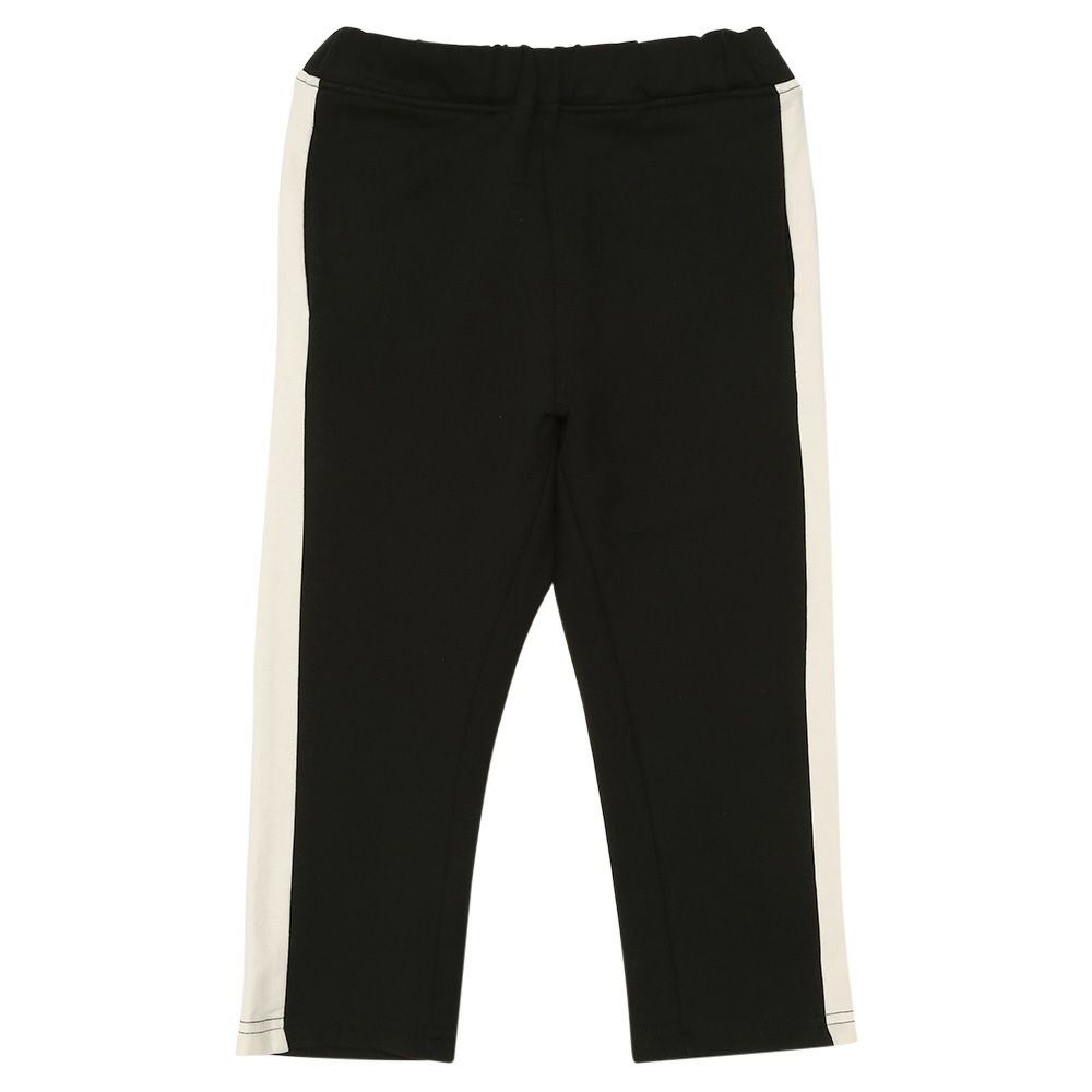 ベビー服 男の子 ミニ裏毛 ラインパンツ ブラック(00) 正面