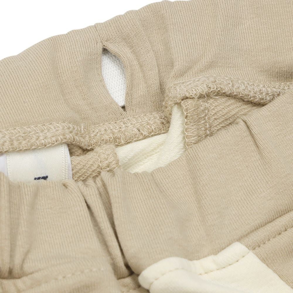 ベビー服 男の子 ミニ裏毛 ラインパンツ ベージュ(51) デザインポイント2