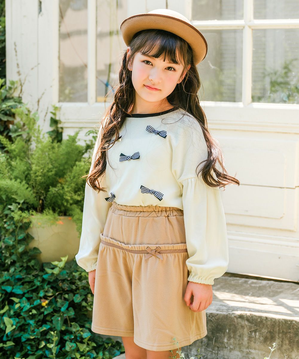 パウダースムース リボンつきキュロットパンツ｜ベビー・子供服 通販