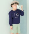 ベビー服 女の子 パウダースムース リボンつきキュロットパンツ エメラルドグリーン(81) モデル画像アップ