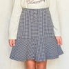 子供服 女の子 千鳥柄 飾りボタン付き フレアースカート