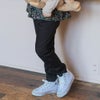子供服 女の子 ストレッチツイル リボンロゴ刺? ロングパンツ