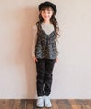 子供服 女の子 子ども服 こども キッズ ジュニア ストレッチツイル リボン ブラック(00) モデル画像1