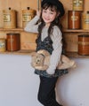 子供服 女の子 子ども服 こども キッズ ジュニア ストレッチツイル リボン ブラック(00) モデル画像2