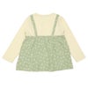 ベビー服 女の子 花柄キャミソール 重ね着風Tシャツ グリーン(08) 背面
